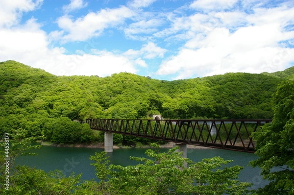 Obraz 湖の鉄橋