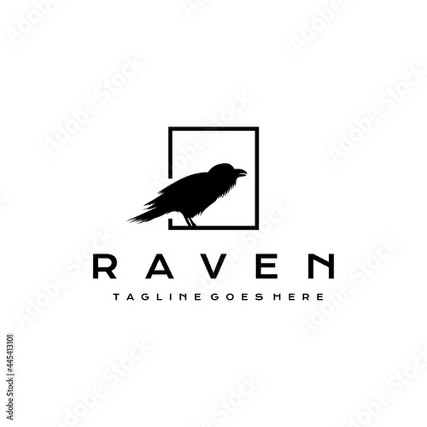 Obraz Crow Raven logo design vector illustration