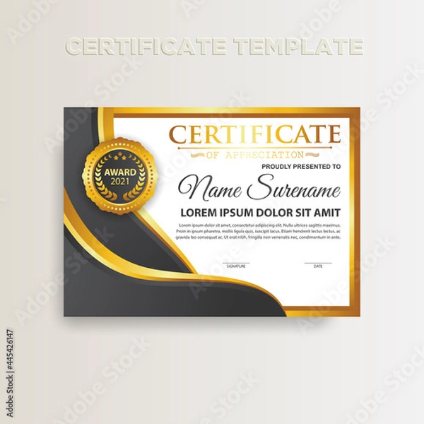 Fototapeta 6. Certificate