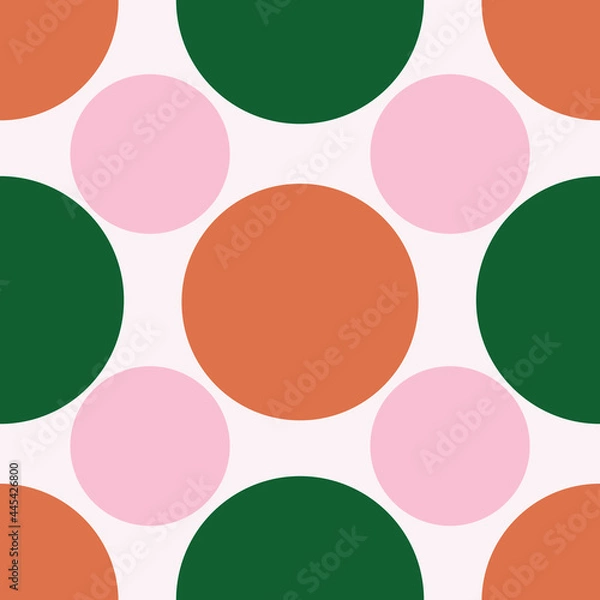 Obraz Large Colorful Polka Dot Vector Seamless Pattern Background Print
