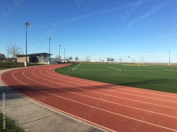 Fototapeta running track in stadium
