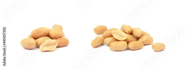 Fototapeta Roasted peanuts snack isolated on a white background