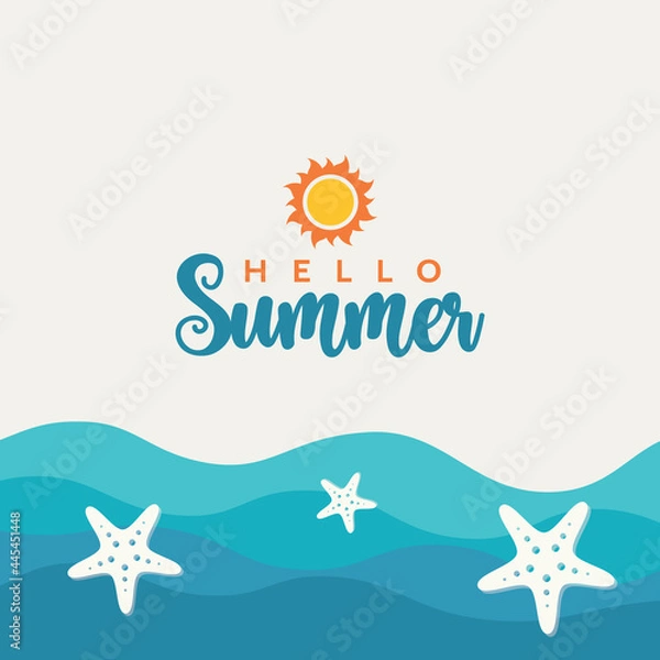 Obraz Hello summer vector design background.