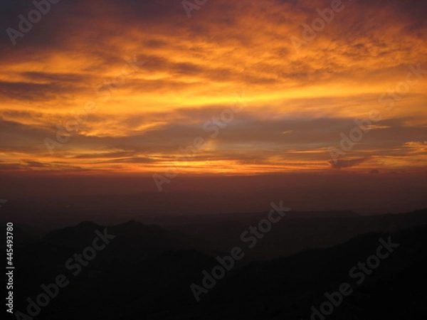 Obraz sunset over the mountains