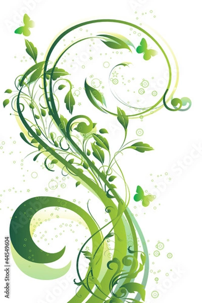 Obraz zielona arabeska