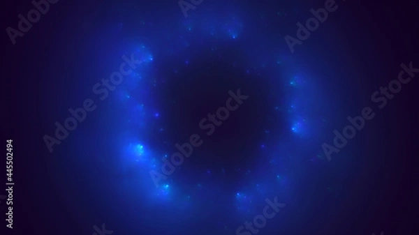 Fototapeta 3D rendering abstract blue technology fractal background