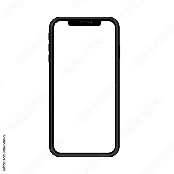 Fototapeta Black smartphone with empty touch screen , - stock vector