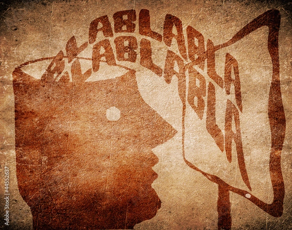 Obraz man watching tv subliminal message concept