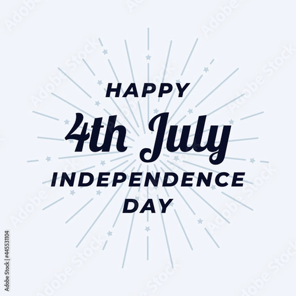 Fototapeta Greeting card "Happy 4th day Independence day"