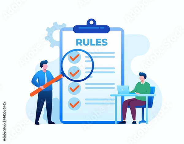Fototapeta Rules checklist concept flat vector illustration 