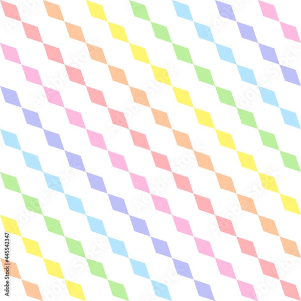 Fototapeta Pastel rainbow simple striped pattern. Abstract geometric diagonal stripes seamless pattern. Artistic design for web and print on textile, fabric, paper