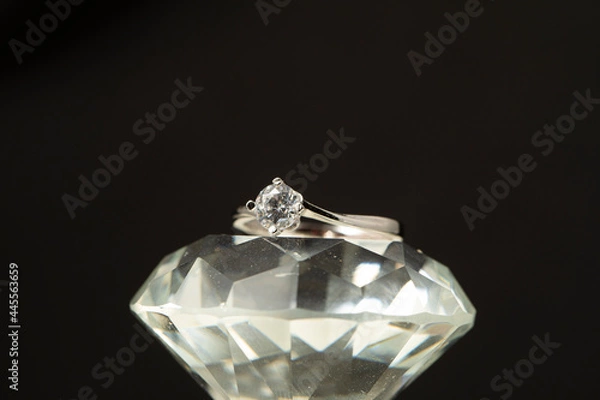 Fototapeta diamond on black background