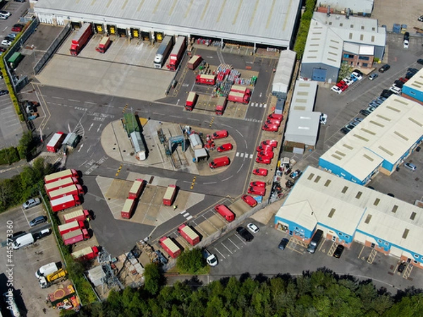 Obraz An aerial view of a Royal mail sorting depot