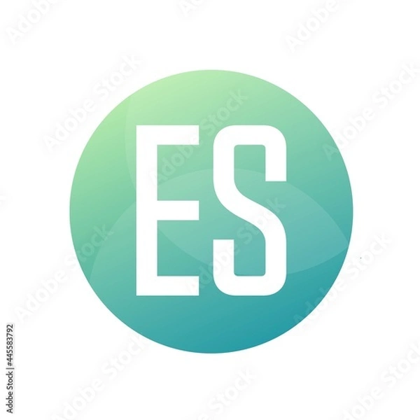 Obraz ES Letter Logo Design With Simple style