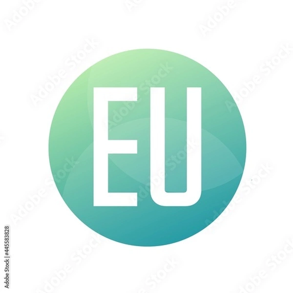 Fototapeta EU Letter Logo Design With Simple style
