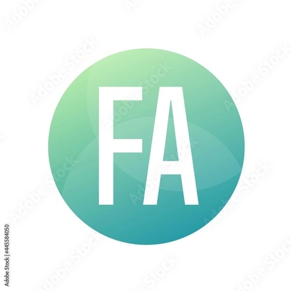 Fototapeta FA Letter Logo Design With Simple style