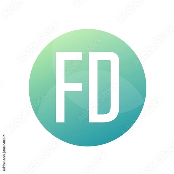 Fototapeta FD Letter Logo Design With Simple style