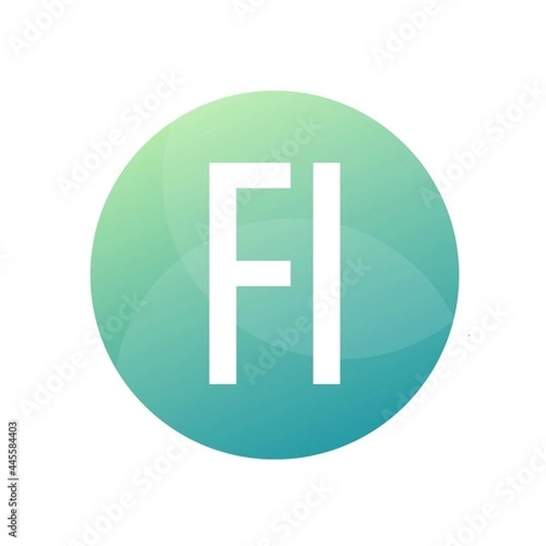 Fototapeta FI Letter Logo Design With Simple style