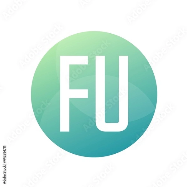 Fototapeta FU Letter Logo Design With Simple style