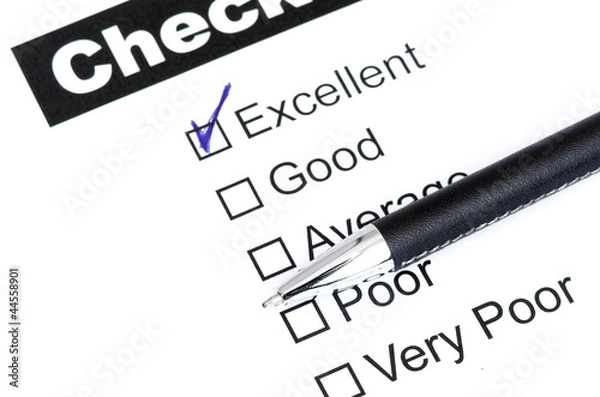 Fototapeta Tick placed in excellent checkbox