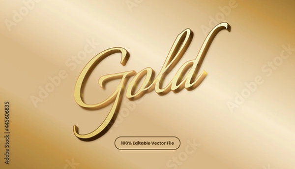 Obraz Gold text effect vector. Editable elegant and rich text style.