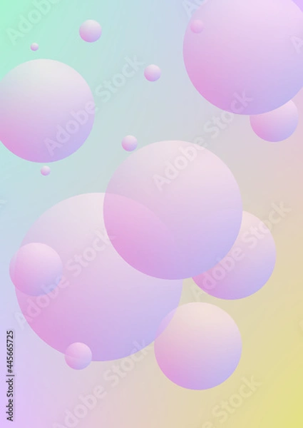 Fototapeta Fluid poster with round shapes.