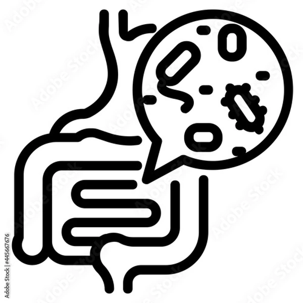 Obraz gut microbiota outline icon