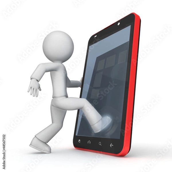 Obraz Person walking into mobile