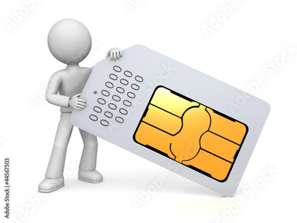 Obraz Figure holding SIM card