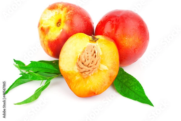 Fototapeta Three fresh peach