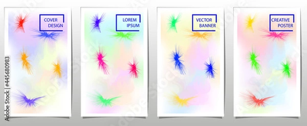 Fototapeta Set of bright colorful vector background. Abstract illustration.