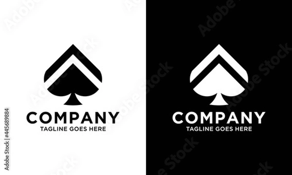 Fototapeta Creative modern ace playing card sign logo design template