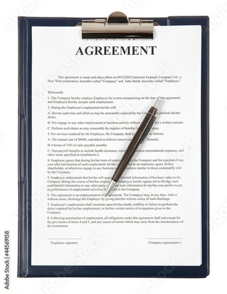 Obraz Agreement in a clipboard