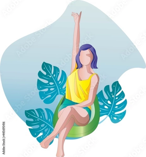 Obraz woman vector design on leaf background