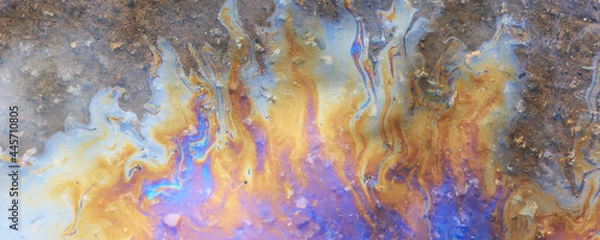 Obraz multicolored spot gasoline abstract background, abstract oil spill on water