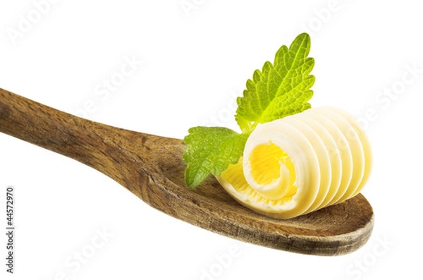 Fototapeta Butter Curl na drewnianej łyżce