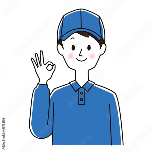 Fototapeta OKサインをだす引っ越しスタッフ