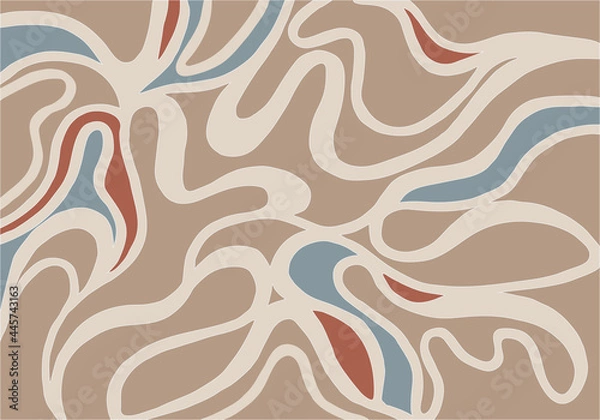Obraz abstract design in pastel shades with flowing lines