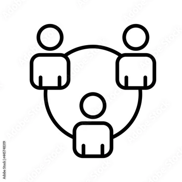 Fototapeta Teamwork Linear Vector Icon Design
