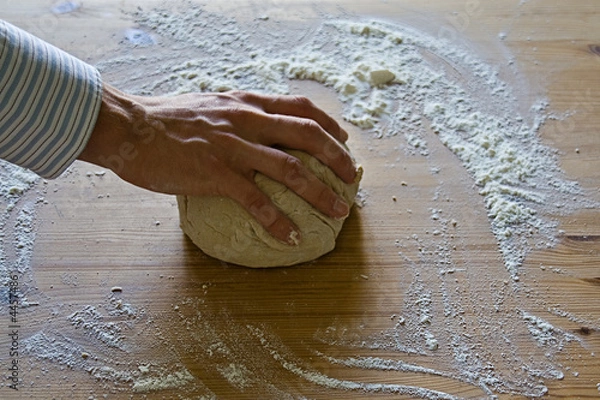 Obraz Brotteig kneten