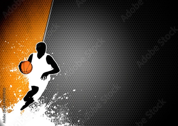 Obraz człowiek koszykówki i piłka