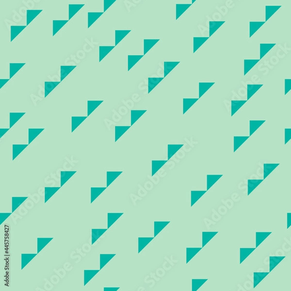 Obraz Green double triangles. Vector seamless wallpaper.