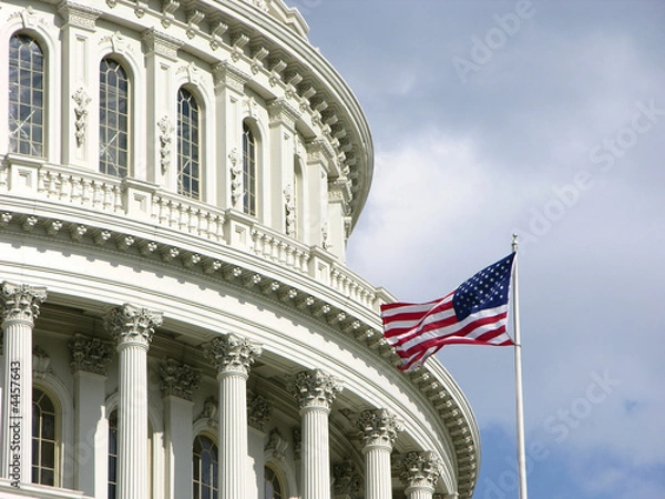 Obraz US Capitol Dome with US Flag