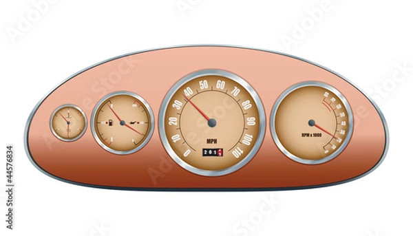 Fototapeta Retro car dashboard