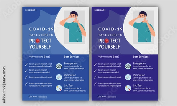 Obraz Preventing Covid-19 Flyer Set
