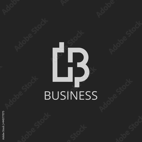 Fototapeta Alphabet letters Initials Monogram logo hb, bh, h and b