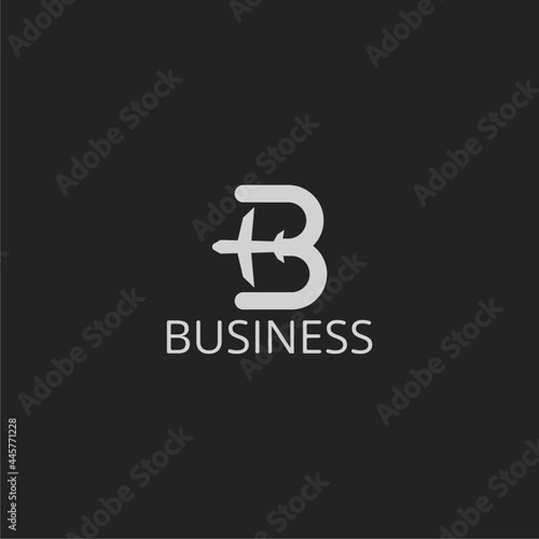 Obraz Simple Letter B and Plane Monoline Logo Design