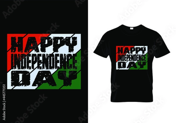 Obraz Typography t shirt design with a message 15th august happy independence day of India