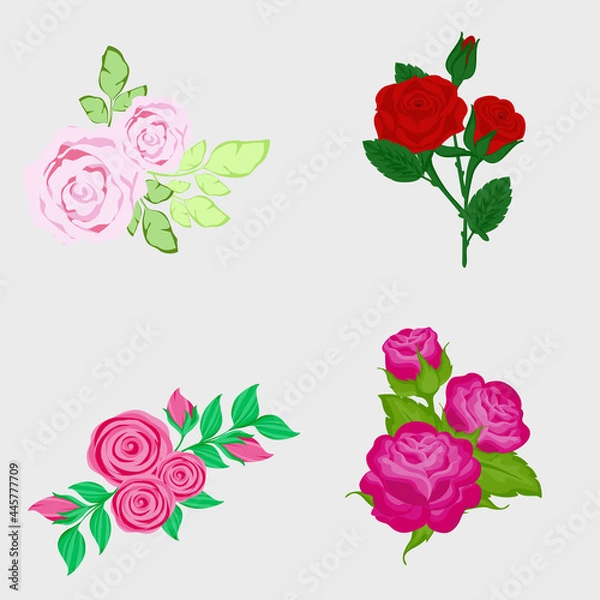 Fototapeta Flowers set 