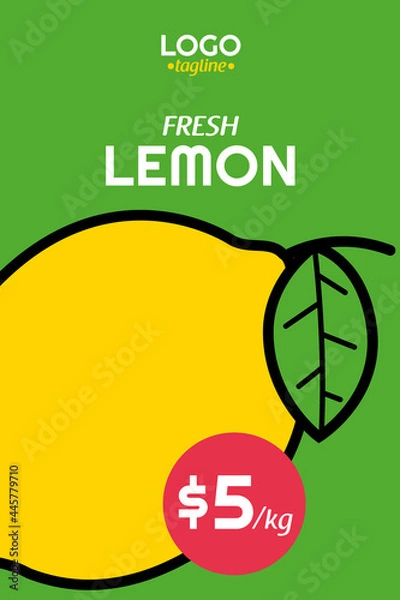 Fototapeta fresh lemon poster